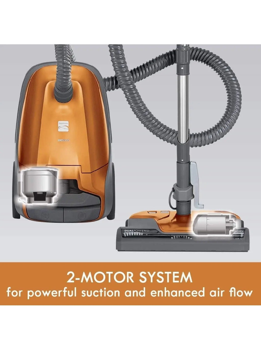 Bagged Canister Vacuum Cleaner with Cleaning Tools, Orange