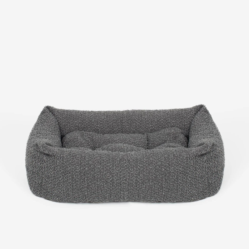 Cozy & Calming Puppy Cage Bed In Granite Bouclé