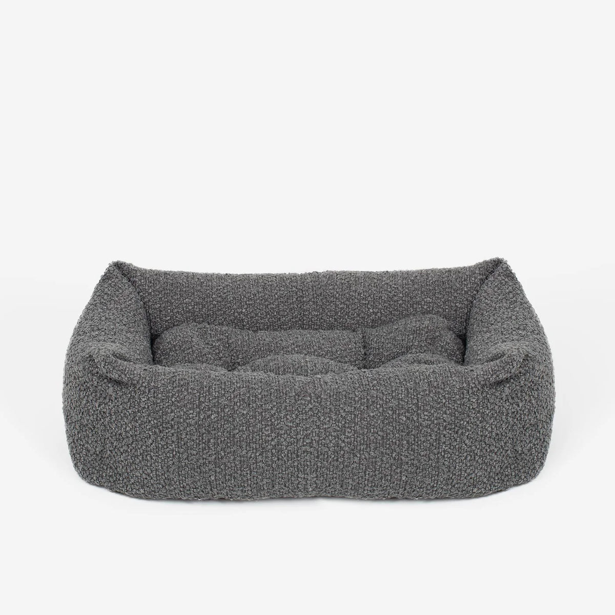 Cozy & Calming Puppy Cage Bed In Granite Bouclé