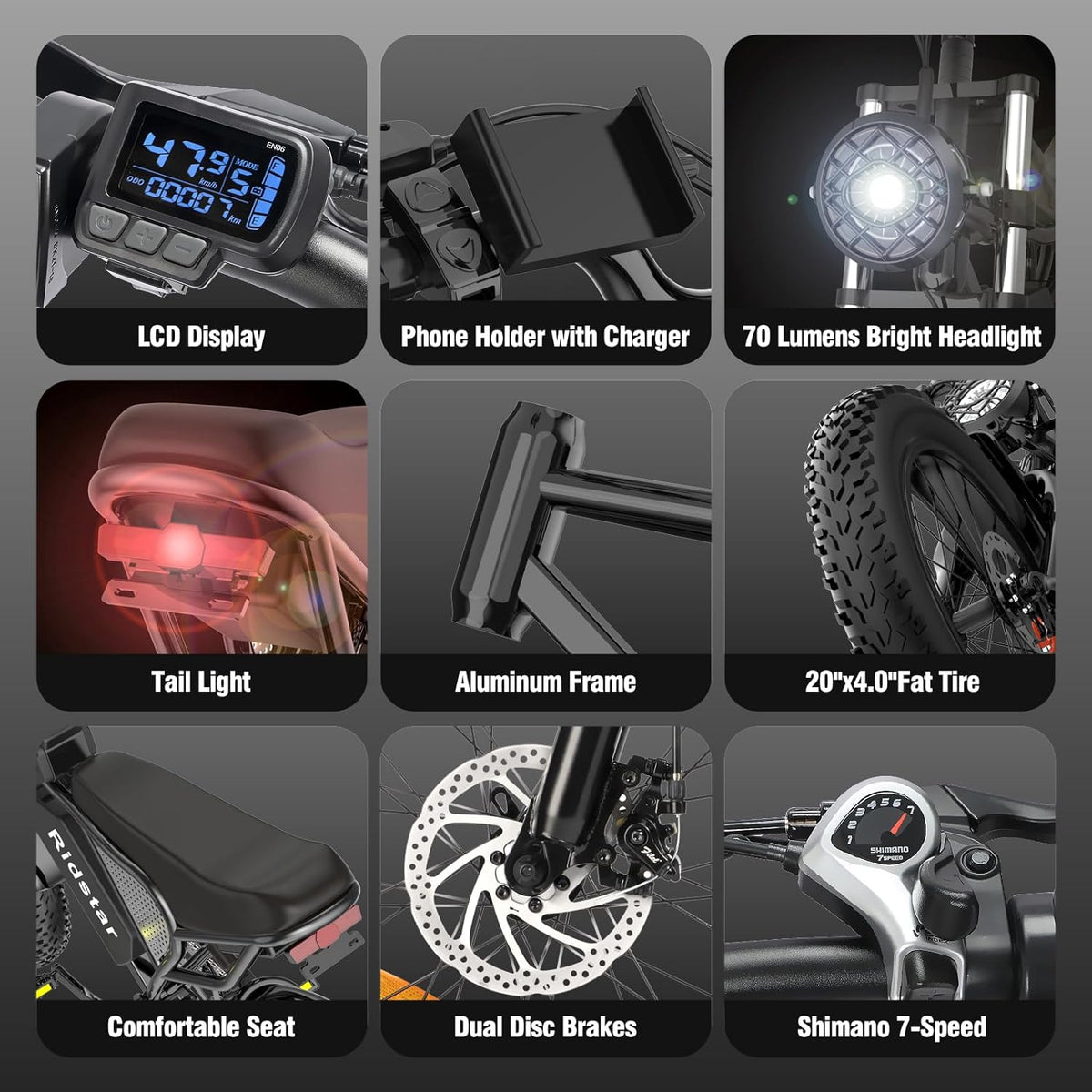 2000W 52V All-Terrain Fat Tire Electric Bike for Adults, 30-180 Mile Range