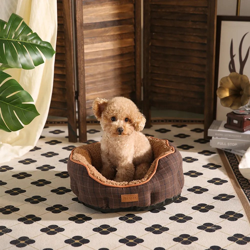 Plaid Pet Bed Dog Bed