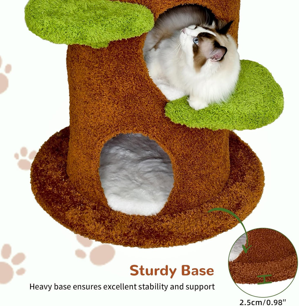 Wisfor Modern Cat Tree Tower: 58Inch Tall Cats Tree for Large Cats with Multi Condos - Indoor Wooden Kitty Tree House Sturdy with Scratching Post