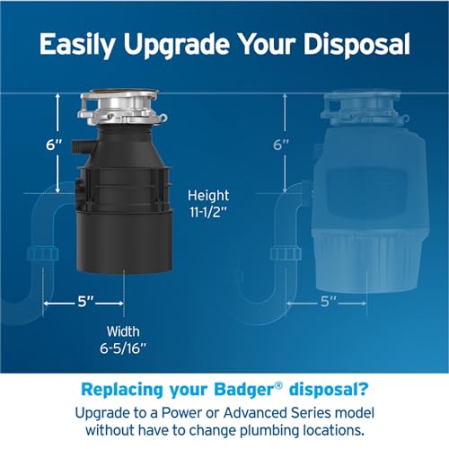 1/2 HP Continuous Feed Garbage Disposal with Compact Design and Quick-Lock Installation