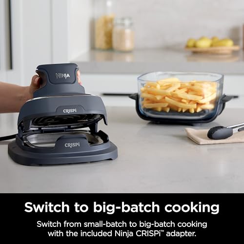 4-in-1 Portable Glass Air Fryer Cooking System with 4QT & 6-Cup Glass Containers and Storage Lids, Cyberspace