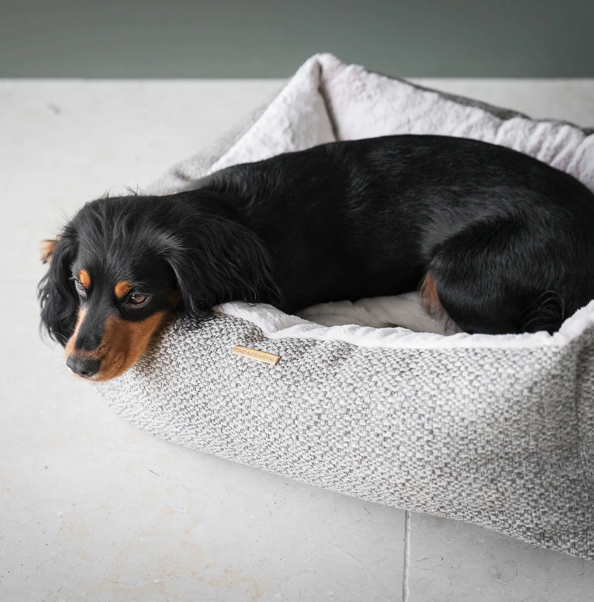 Box Bed in Pebble