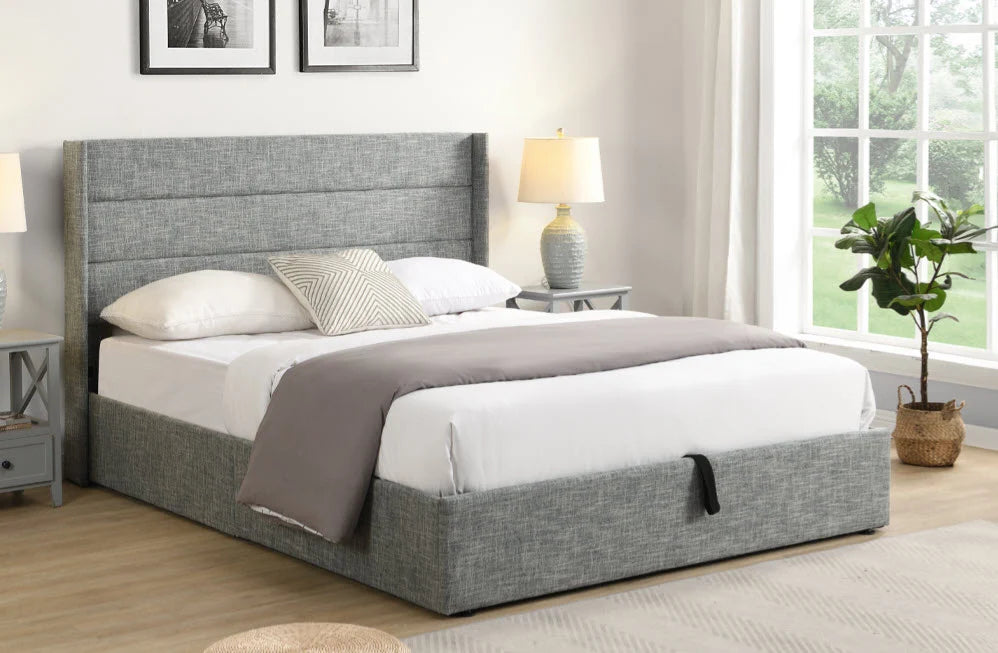 T2160G Grey Linen Hydraulic Lift Storage Platform Bed