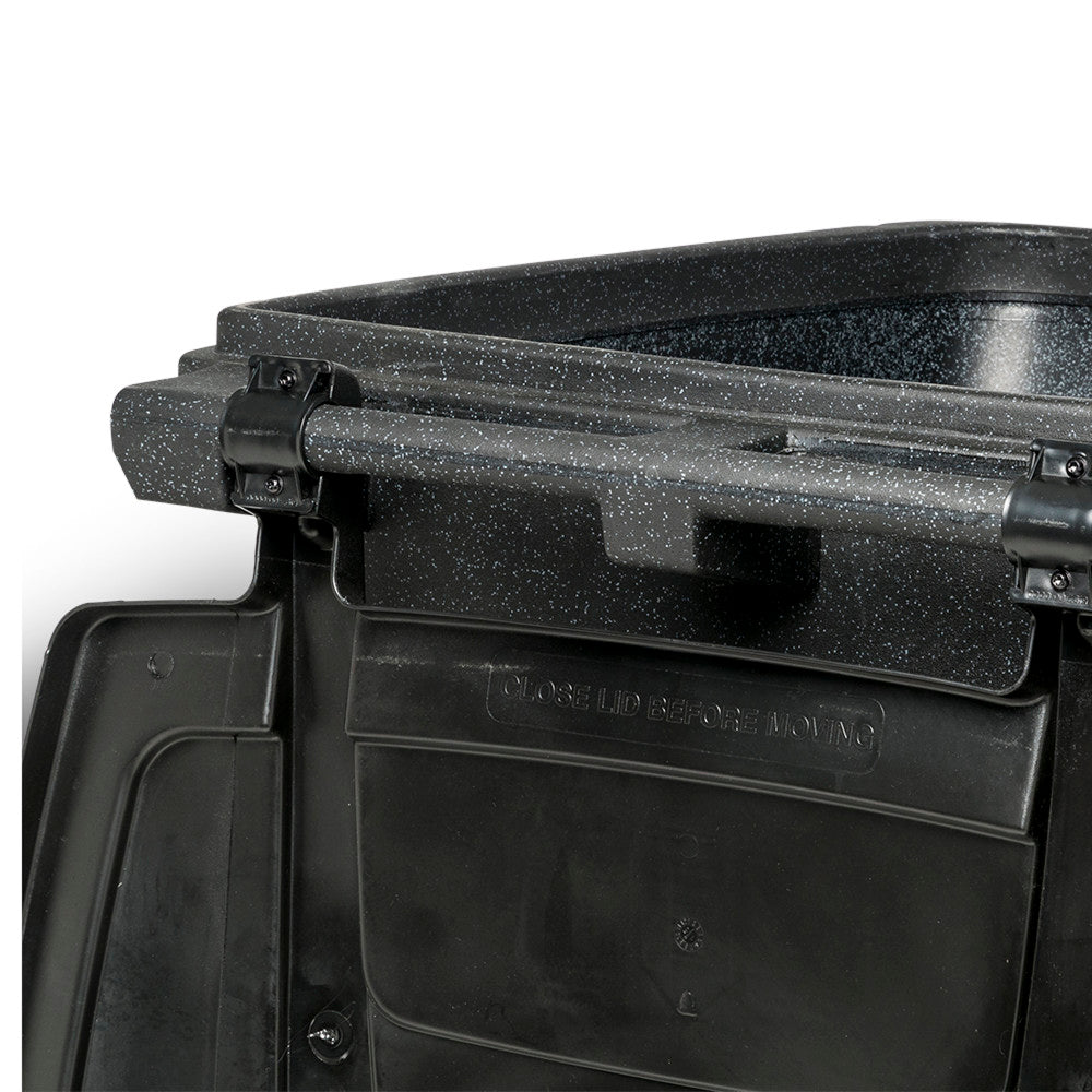 96-Gallon Outdoor Trash Can with Smooth-Rolling Wheels and Lid