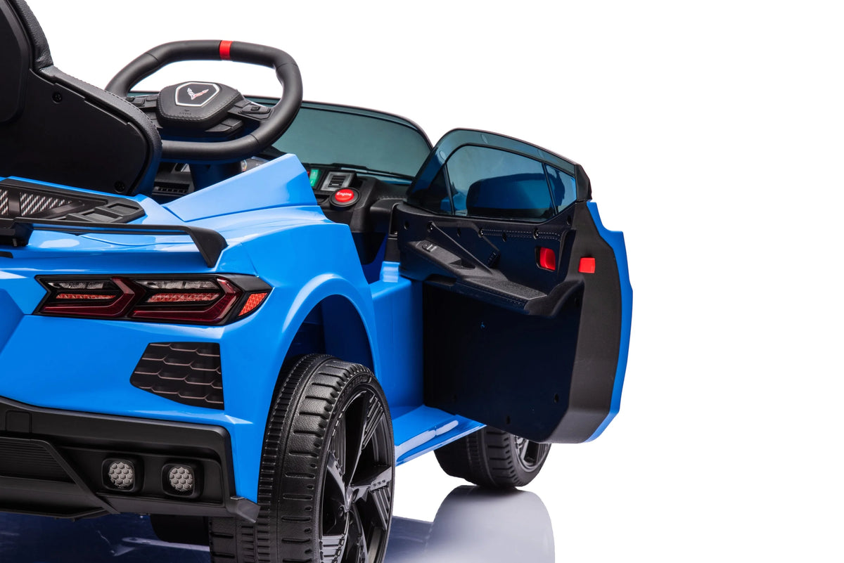 12V Chevrolet Corvette C8 Kids Ride On One Seater Electric Car with RC