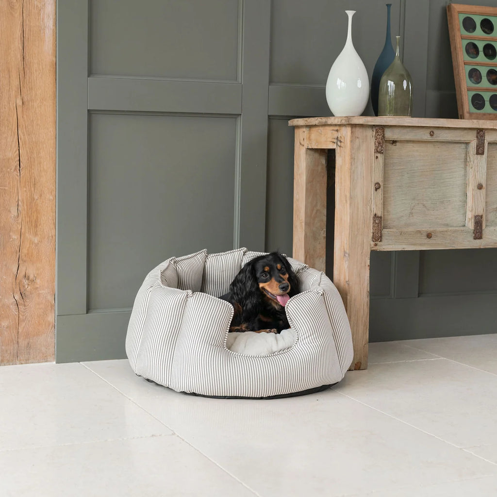 High Wall Bed For Dogs in Spots & Stripes