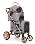 Double Pet Stroller with 2 Detachable Carriers, Shock Absorbing