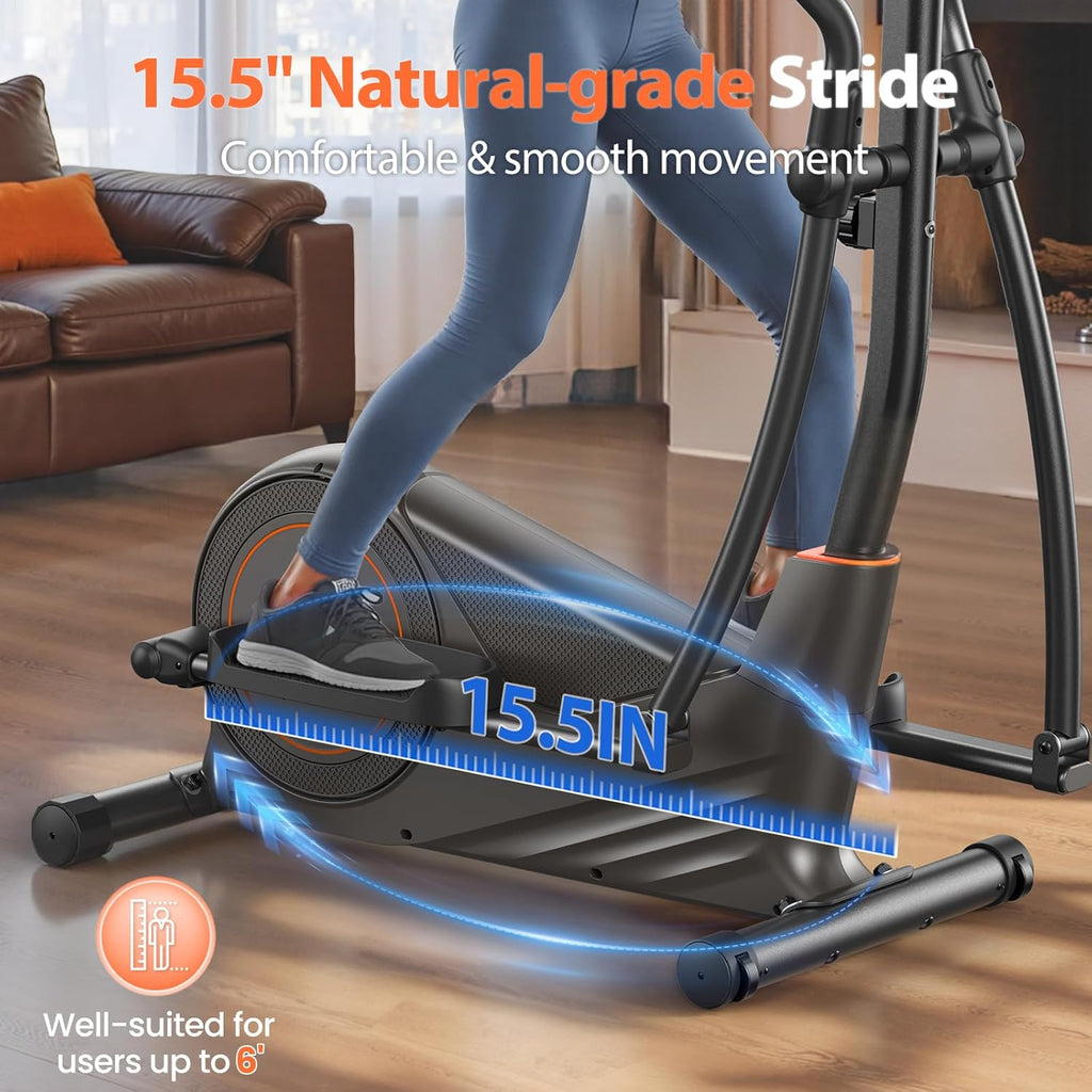 Elliptical Machine with 15.5-20-Inch Adjustable Stride, 16 Resistance Levels, 500-Lb. Capacity