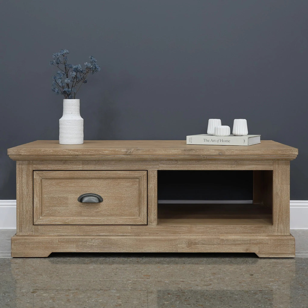 Provedore Natural Coffee Table w/ 1 Drawer