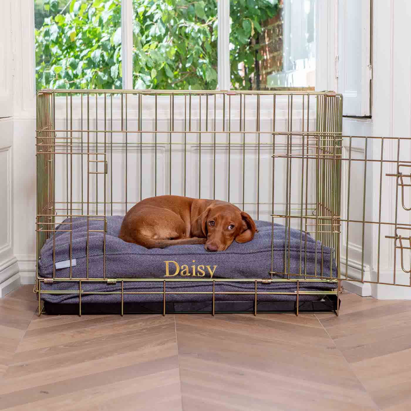 Dog Cushion in Oxford Herringbone Tweed