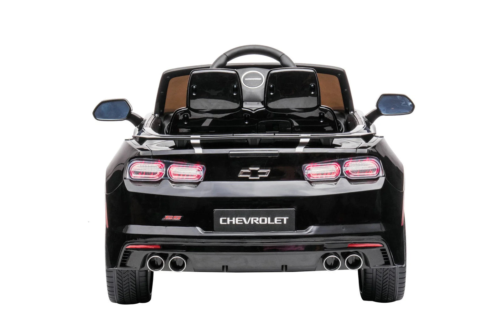 12V Chevrolet Camaro 2SS Kids Ride On One Seater Electric Car with Leather Seat, Rubber Tires and RC