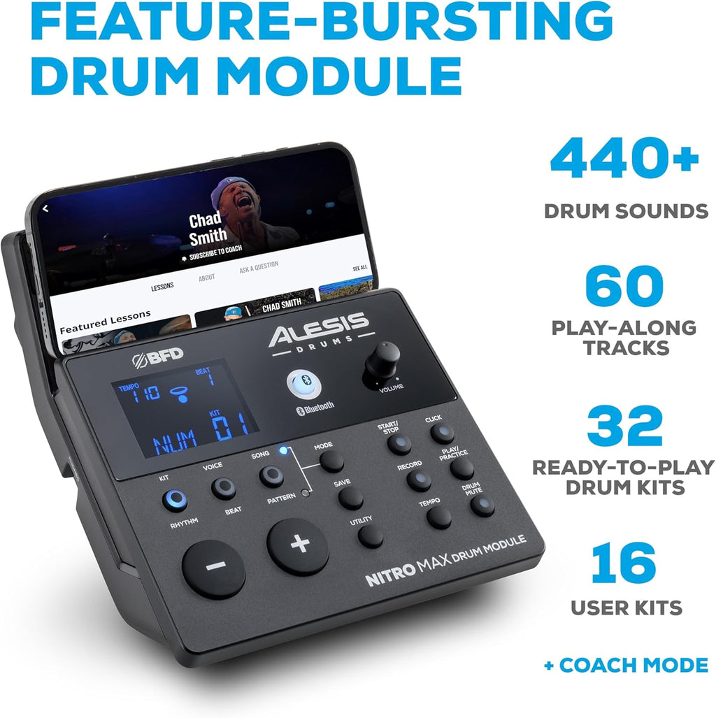 Electronic Drum Set with Mesh Pads and Bluetooth