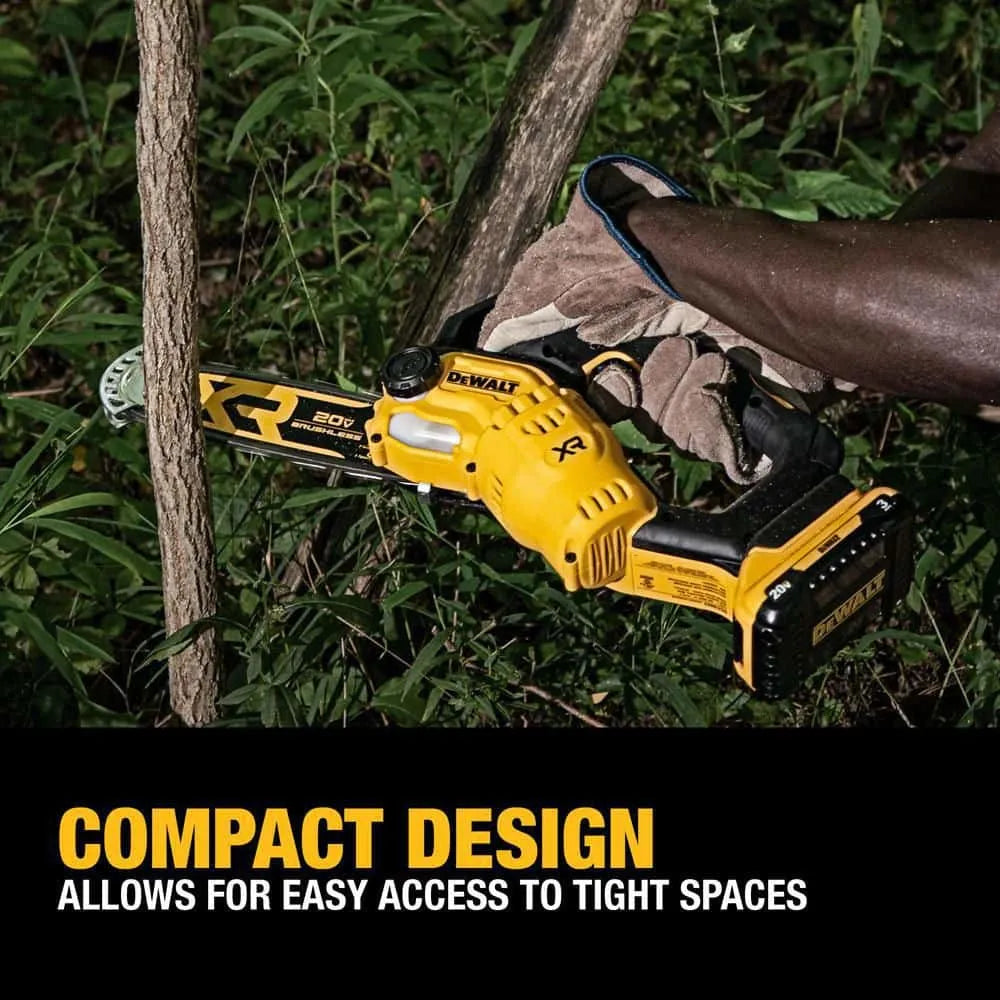 8-Inch 20V Lithium-Ion Cordless Pruning Chainsaw Kit with 3Ah Battery and Charger