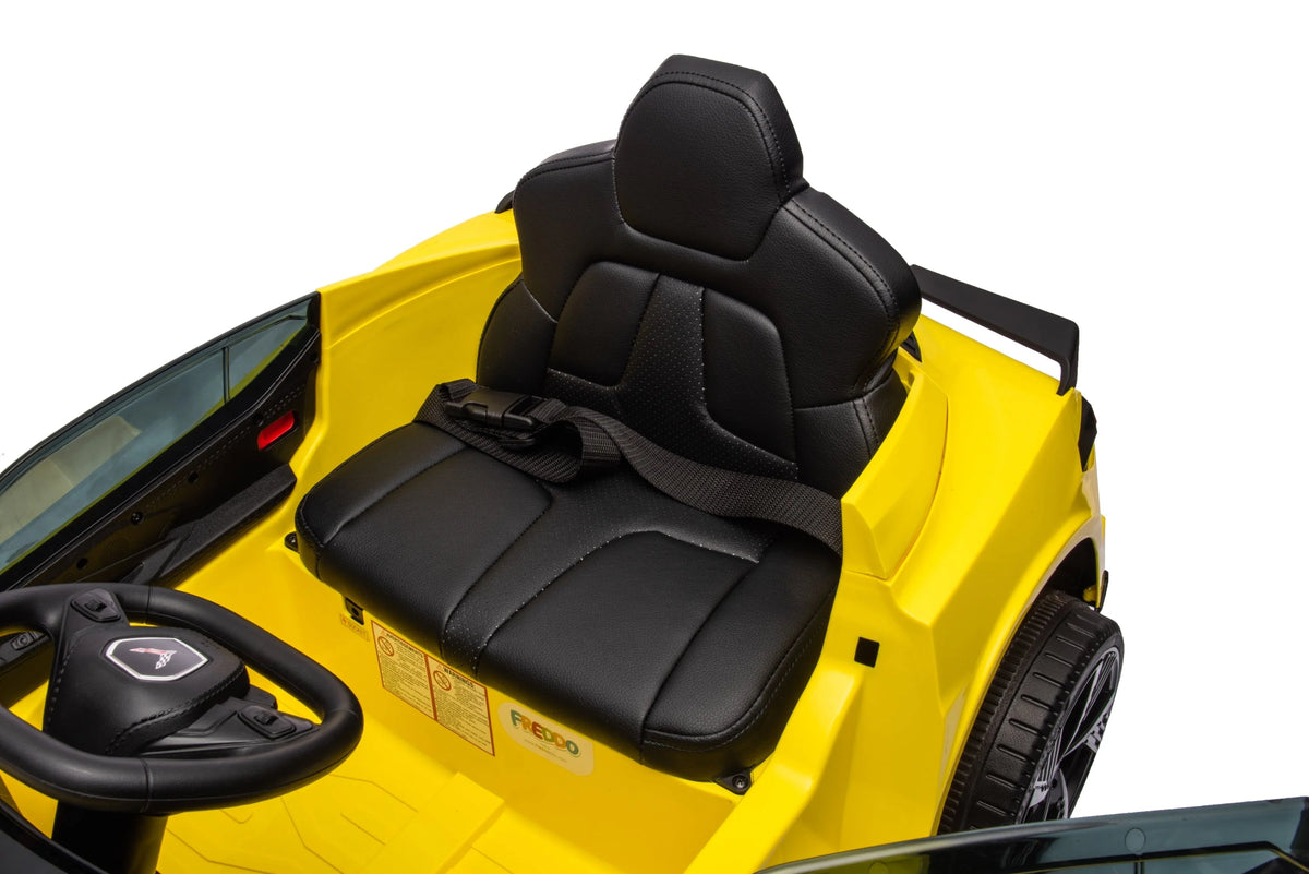 12V Chevrolet Corvette C8 Kids Ride On One Seater Electric Car with RC
