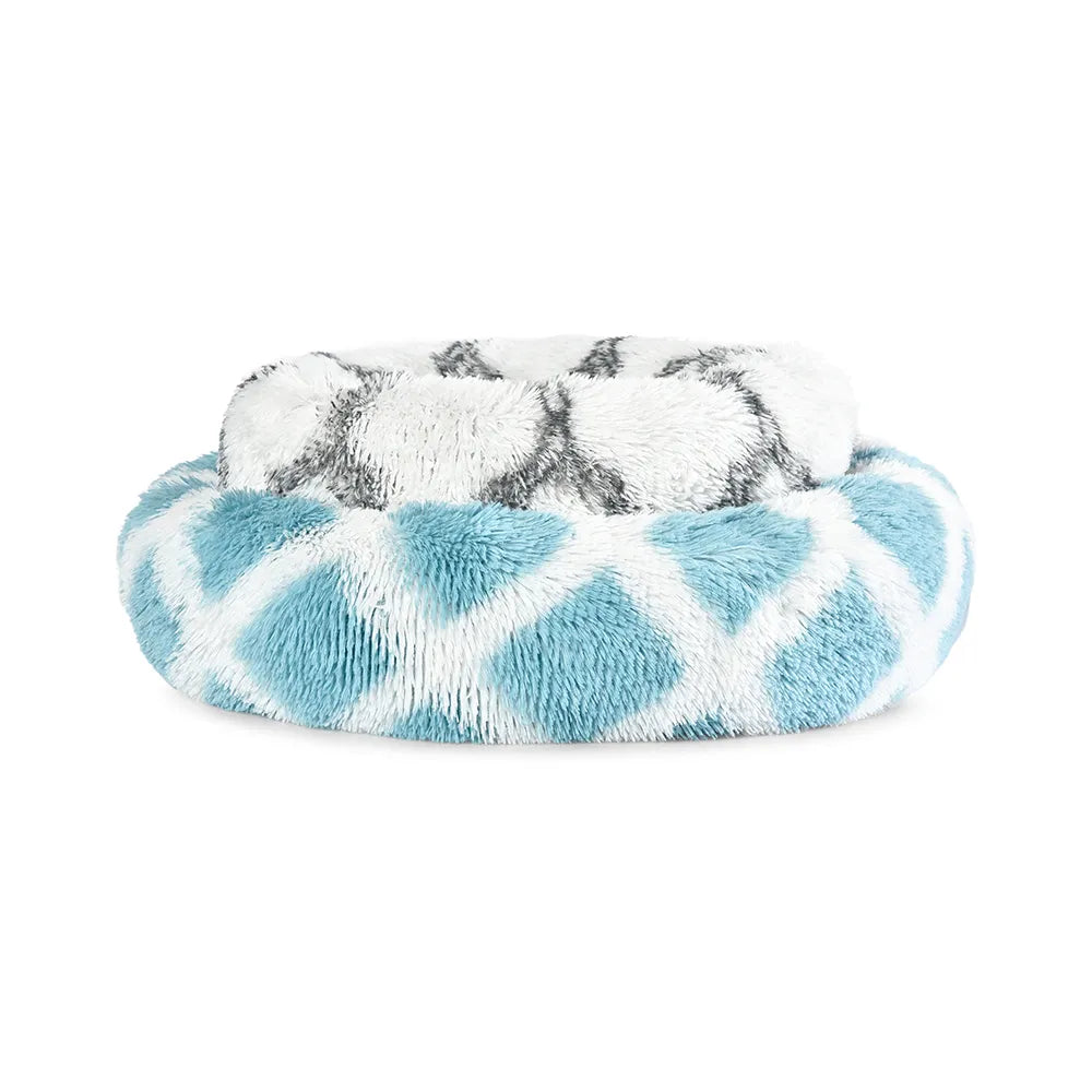 Round Plush Dog Bed Fluffy Donut Pet Bed