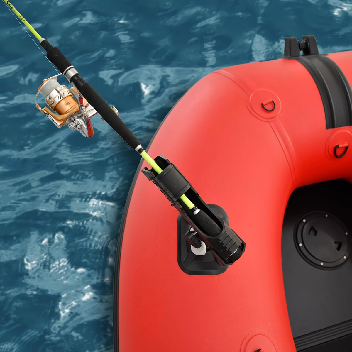 Multi-Person Inflatable Fishing Boat with Aluminum Floor, Oars and Rod Holders