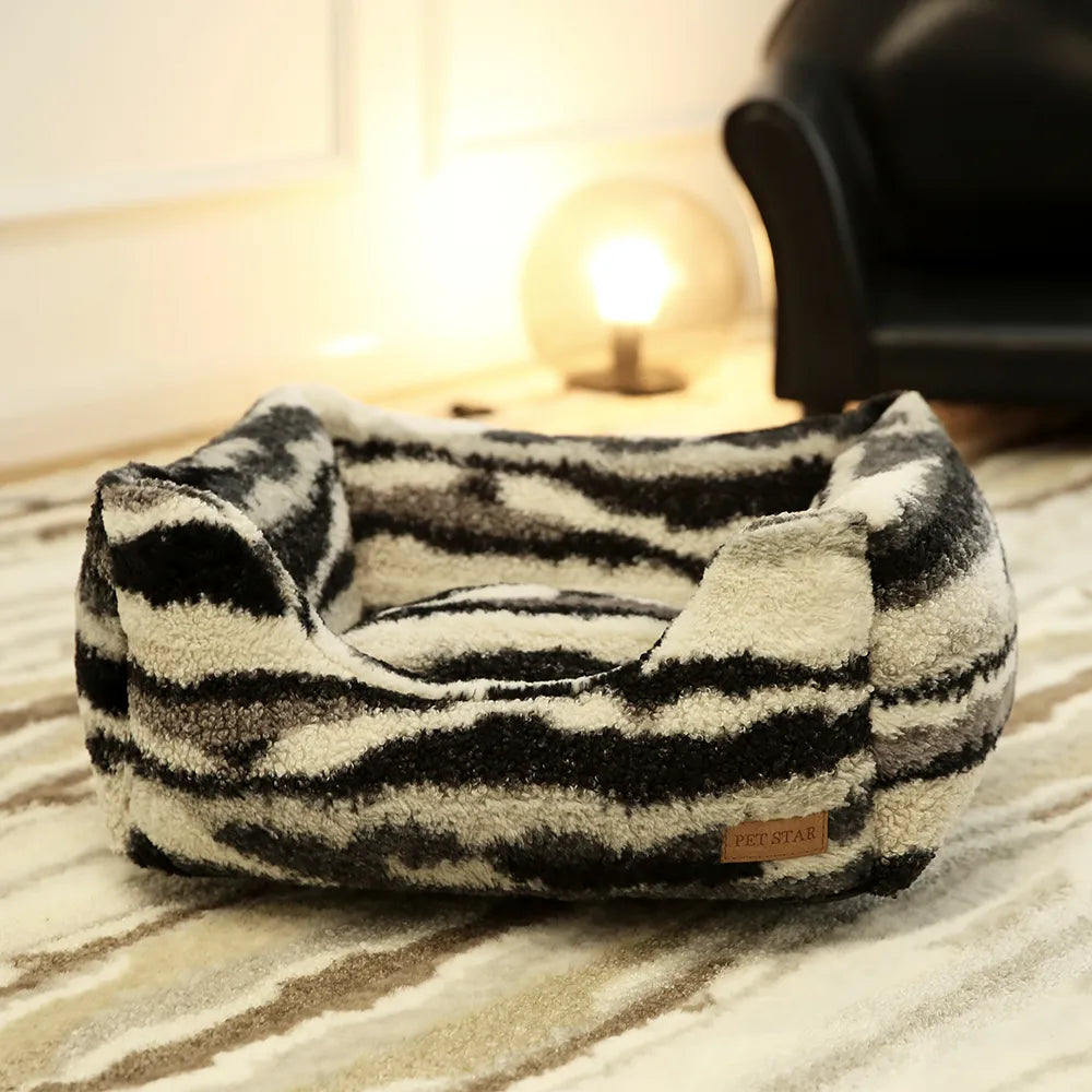 Chenille Pet Bed Comfy Plush Dog Bed