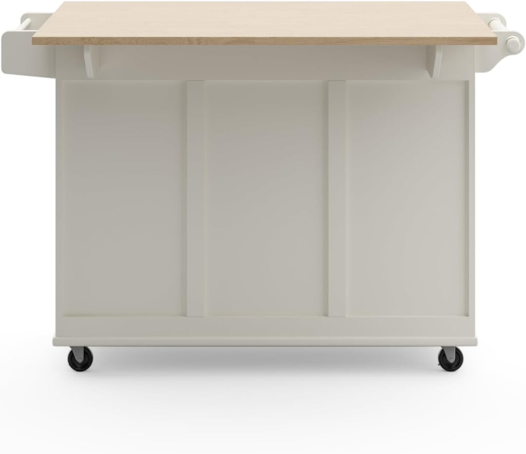 Mobile Kitchen Island Cart with Drop Leaf Breakfast Bar