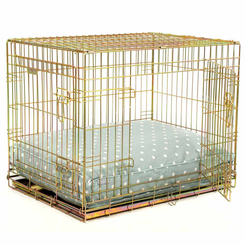 Dog Cushion in Duck Egg Spot