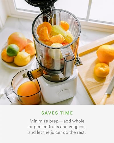 Self-Feeding Cold Press Masticating Juicer with Wide-Mouth Hopper, Easy Cleanup and Assembly