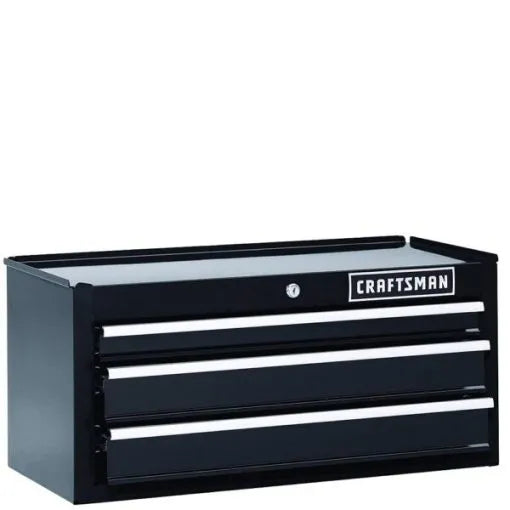 26-Inch 3-Drawer Heavy-Duty Ball-Bearing Middle Tool Chest, Black