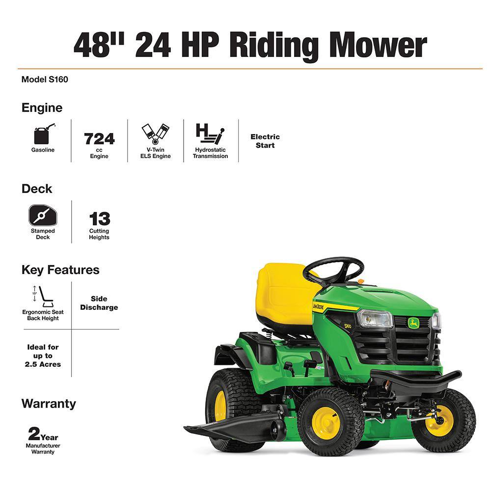 48-Inch 24 HP V-Twin Gas Hydrostatic Riding Lawn Tractor