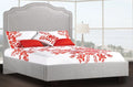 R193 Winged Scalloped Upholstered Platform Bed