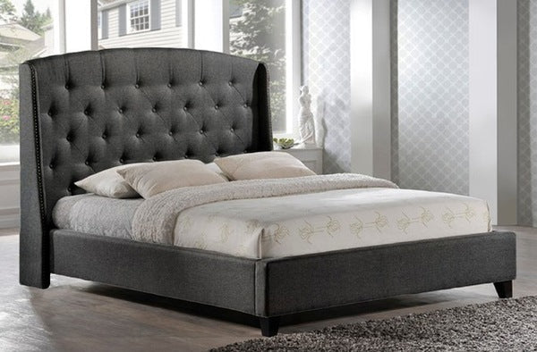 R194 Diamond Tufted Wingback Platform Bed Made in Canada