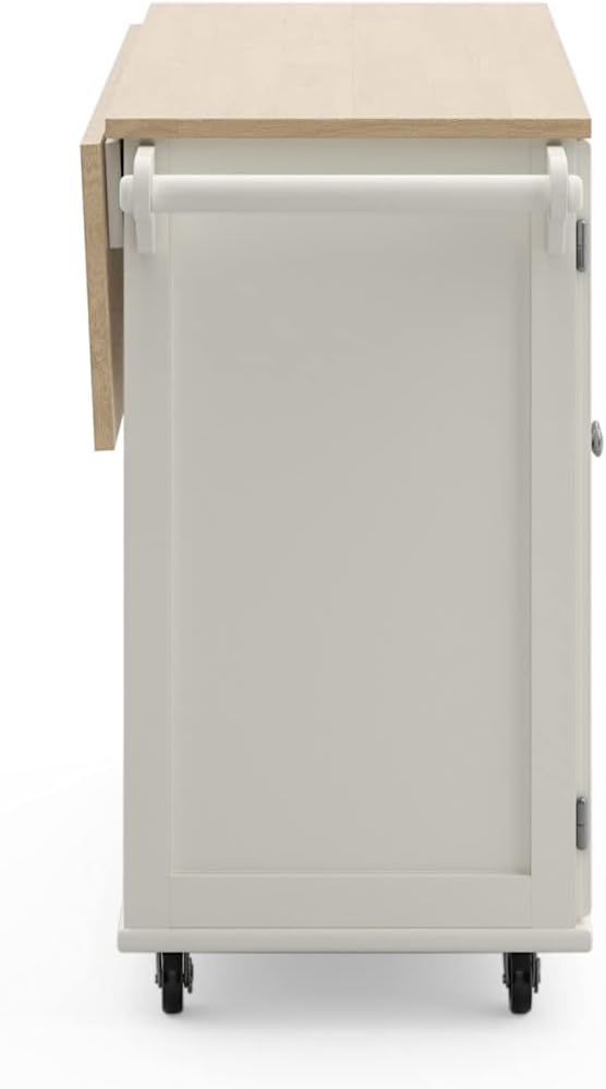 Mobile Kitchen Island Cart with Drop Leaf Breakfast Bar