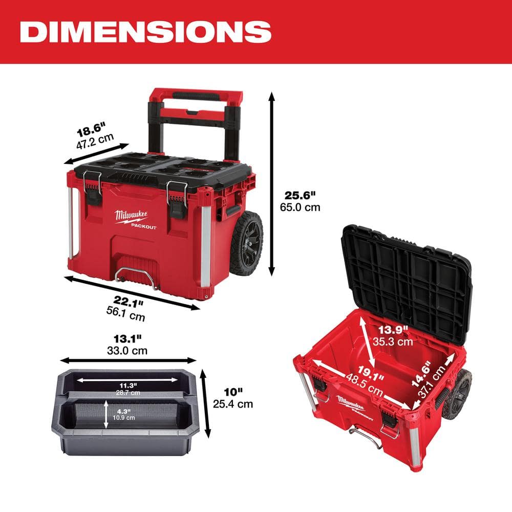 22-Inch Rolling Tool Box Set with Large and Medium Tool Boxes