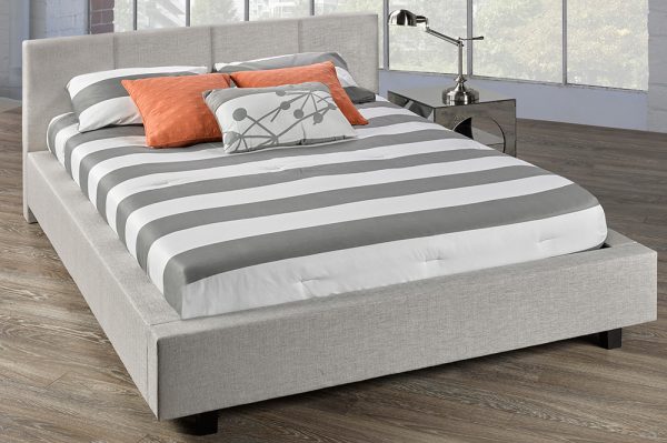 R181 Low Profile Channel Tufted Upholstered Platform Bed