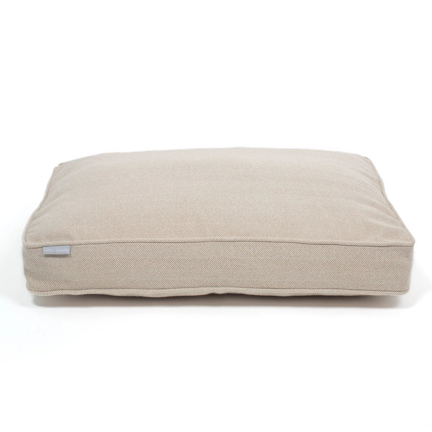 Dog Cushion in Natural Herringbone Tweed