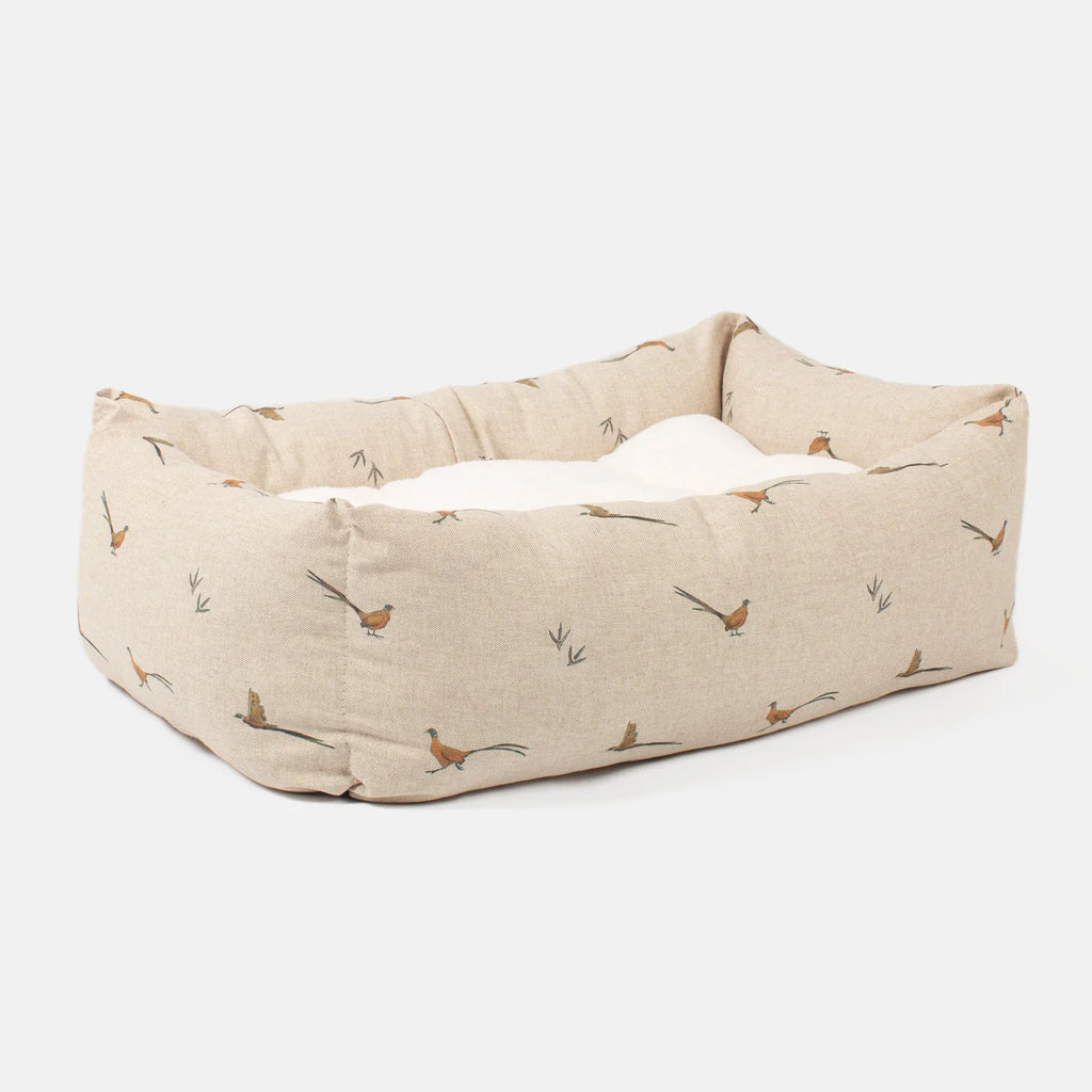 Cozy & Calming Puppy Cage Bed in Woodland Pheasant