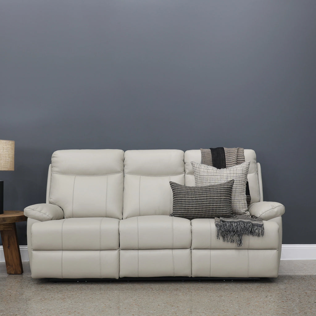 Seymour Electric Sofa Light Grey Leather