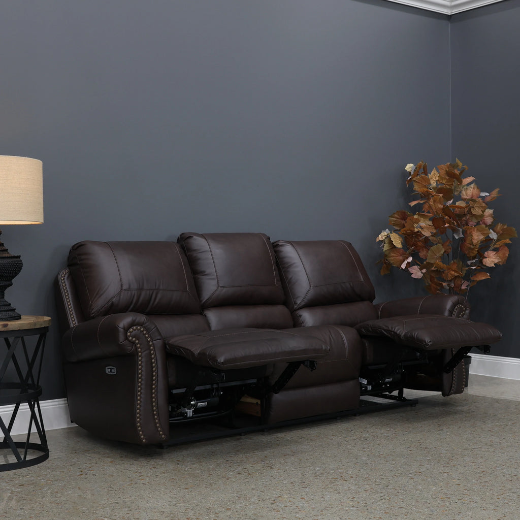 Laura 3 Seater Electric Sofa English Tan Leather