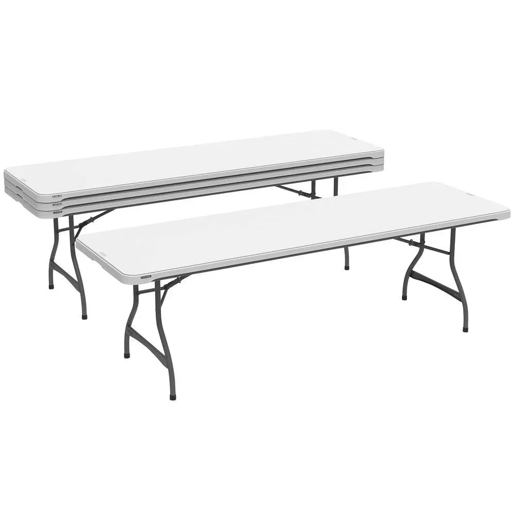4-Pack Commercial Stacking 8-Ft. Folding Tables, White