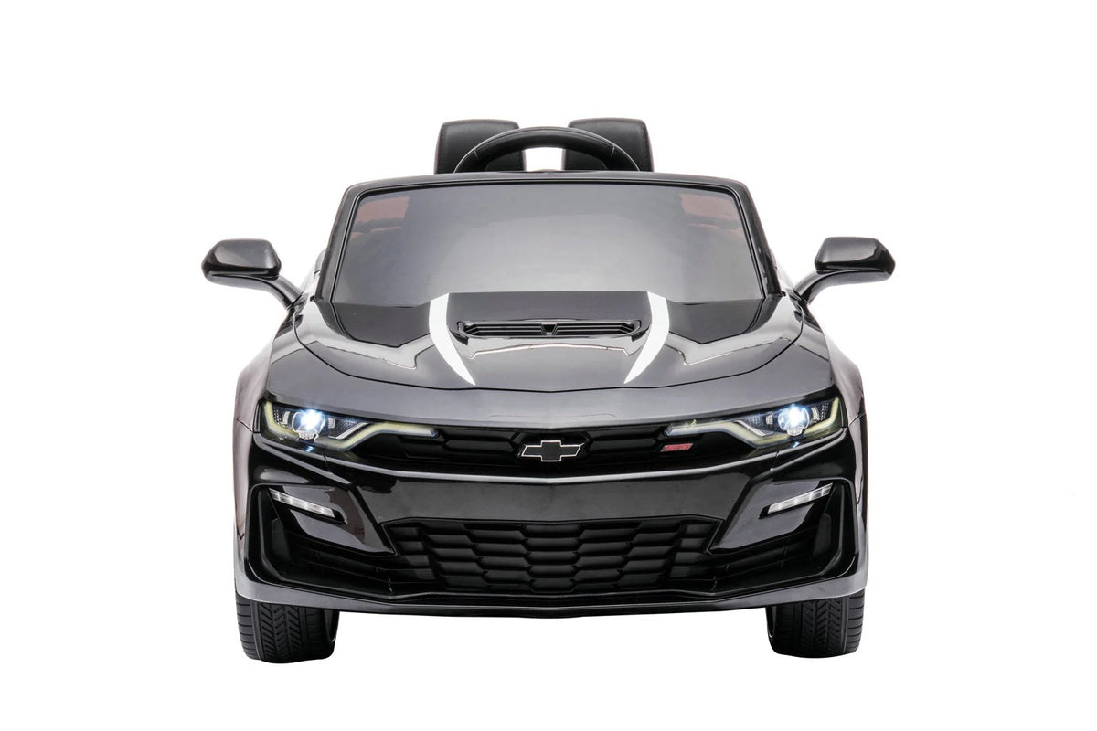 12V Chevrolet Camaro 2SS Kids Ride On One Seater Electric Car with Leather Seat, Rubber Tires and RC