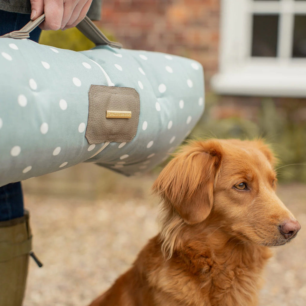Travel Mat in Duck Egg Spot