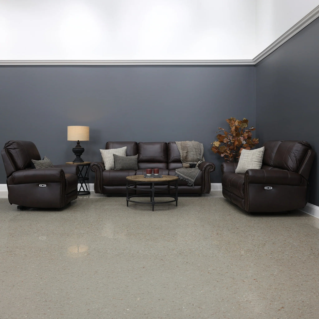 Laura 3 Seater Electric Sofa English Tan Leather
