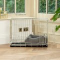 Cozy & Calming Puppy Cage Bed In Granite Bouclé