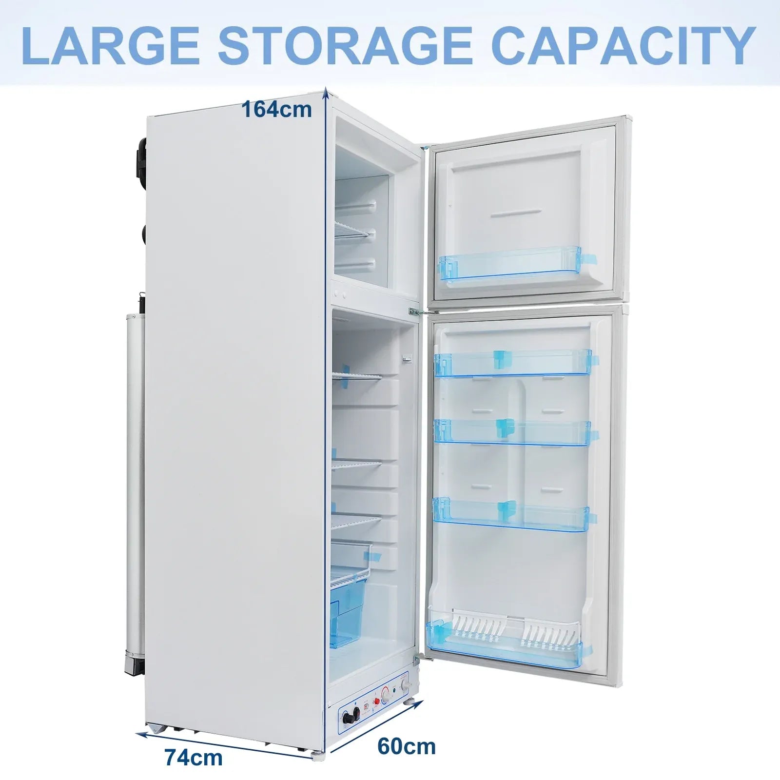 9.4 Cu ft 64 in*H Propane Refrigerator AC 110V Freezer Large Capacity Frigde Camper Motorhome