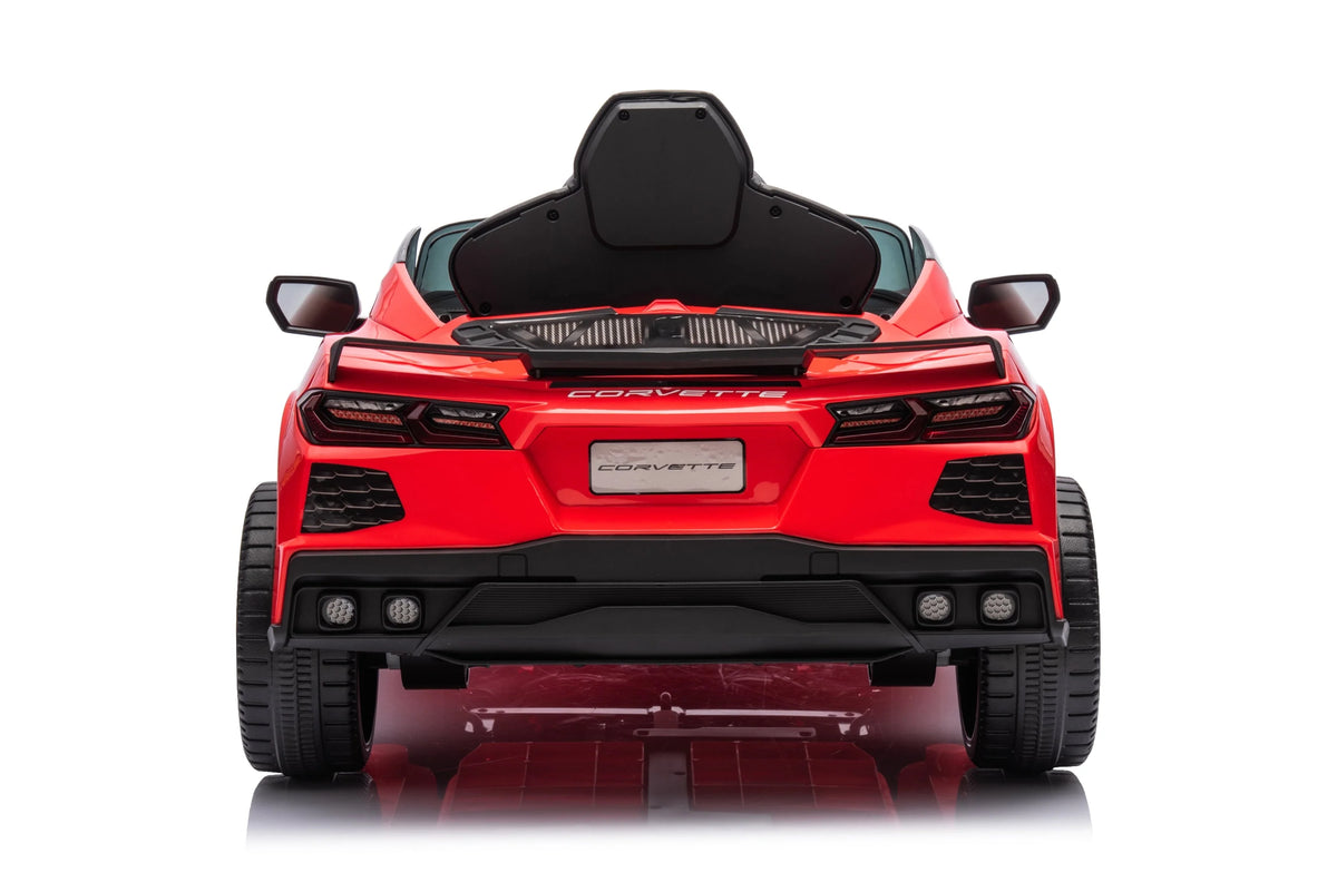 12V Chevrolet Corvette C8 Kids Ride On One Seater Electric Car with RC