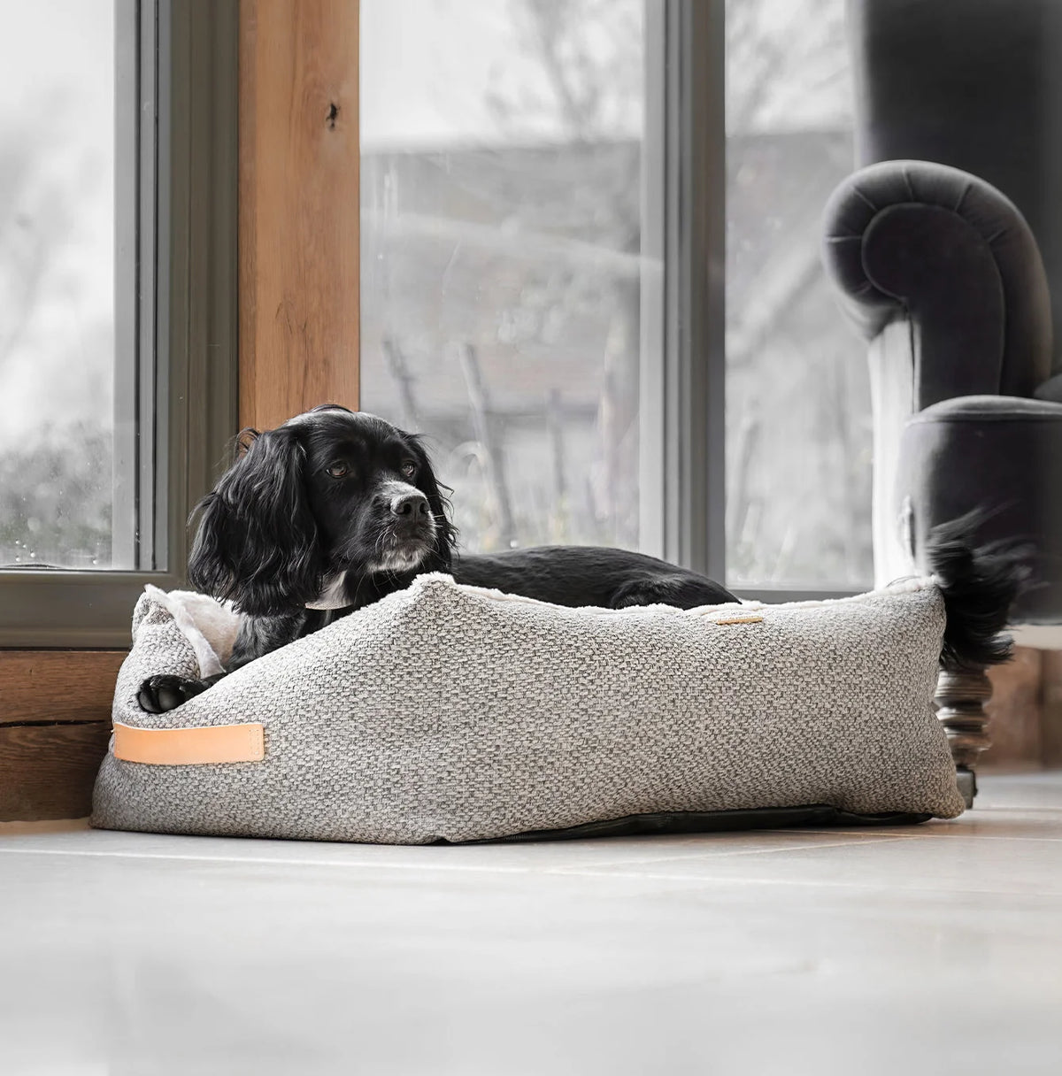 Box Bed in Pebble