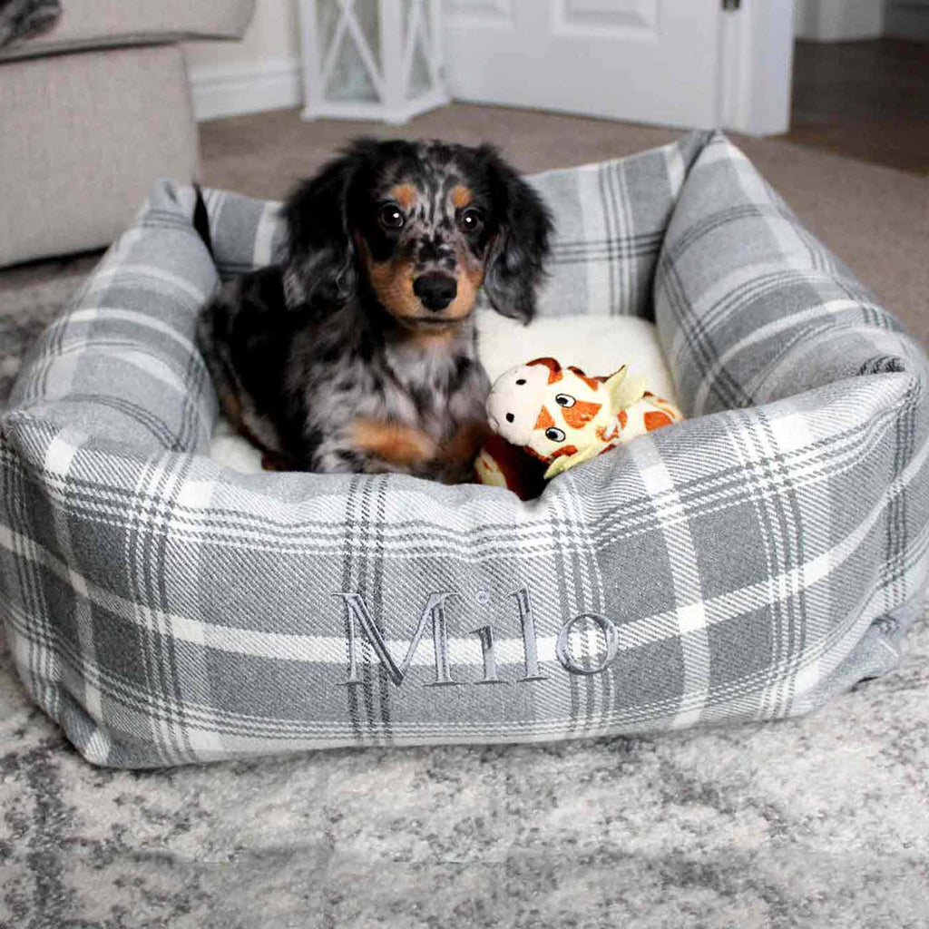 Box Bed For Dogs in Balmoral Tweed