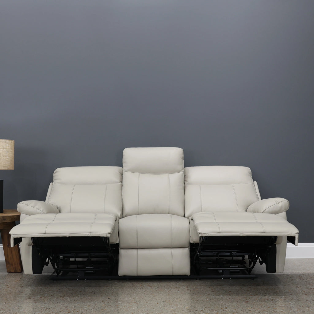 Seymour Electric Sofa Light Grey Leather