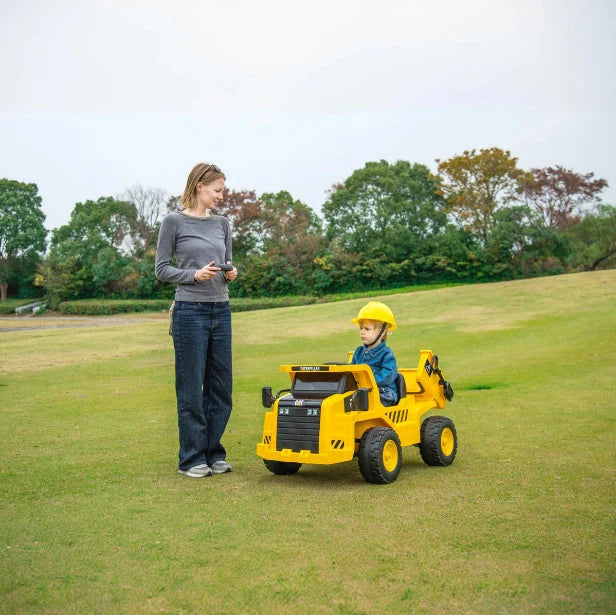 2026 CAT Dump Truck 12V Kids Ride On with Remote Control, Working Shovel & Realistic Construction Sounds With RC