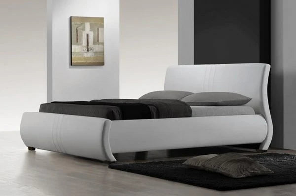 R183 Curved Upholstered Platform Bed